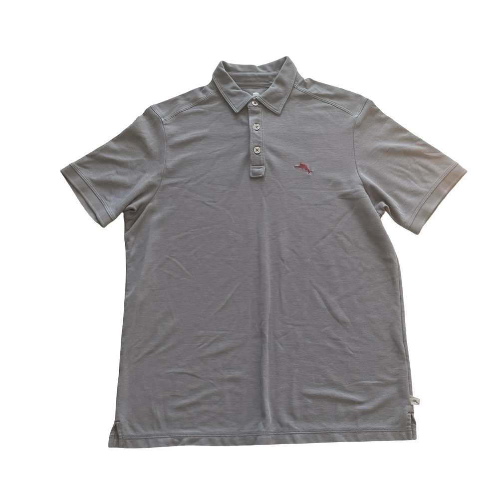Tommy Bahama Men's Size S Gray Polo Islandzone Pima Cotton Blend Short Sleeve